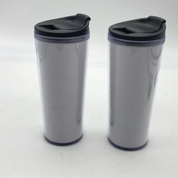 Starbucks Coffee Travel Tumbler Mug 16oz Flip‎ Top Lot of 2 Mermaid Spellout - Picture 13 of 14